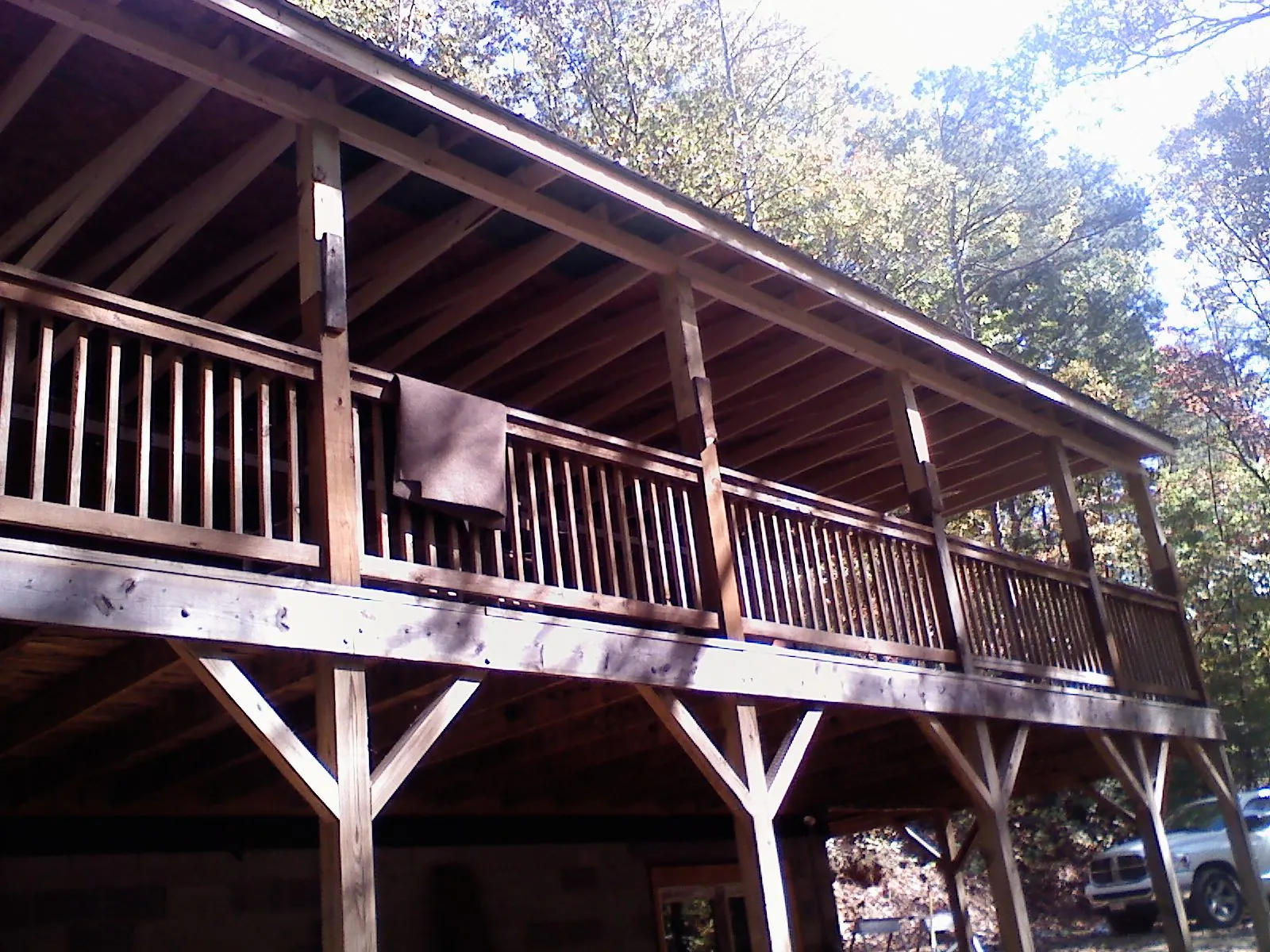 Timber framing under a new elevated porch and deck — Roof Leak Repair in San Carlos by Roofing Brothers